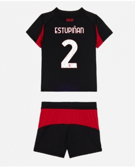 AC Milan Pervis Estupinan #2 Maglia Gara Casa Repliche 2025-26 Bambino Maniche Corte